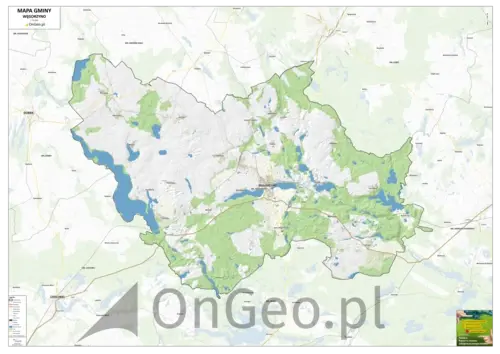 Mapa gminy Węgorzyno